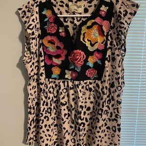 Cheetah Print Blouse